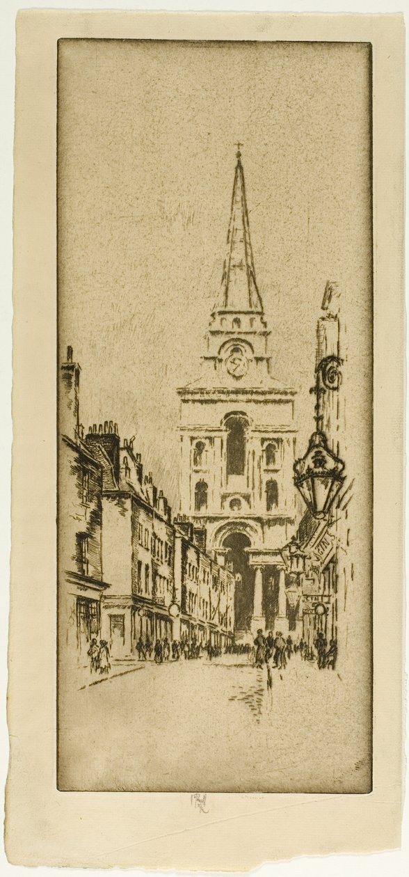 Kostel Spitalfields od Joseph Pennell