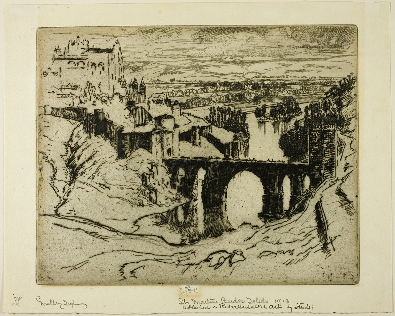 St. Martins Bridge, Toledo od Joseph Pennell