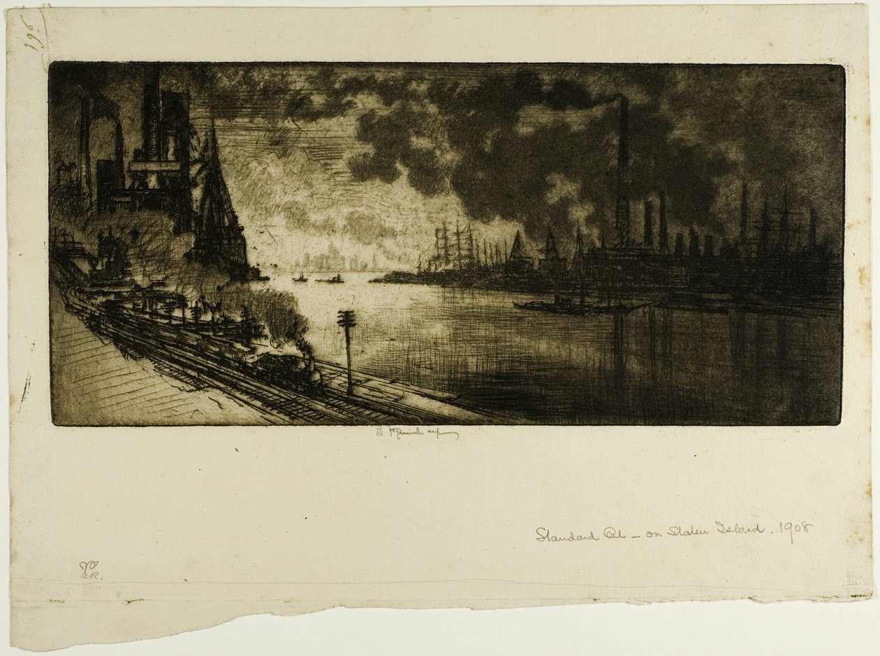 Standard Oil, Staten Island od Joseph Pennell