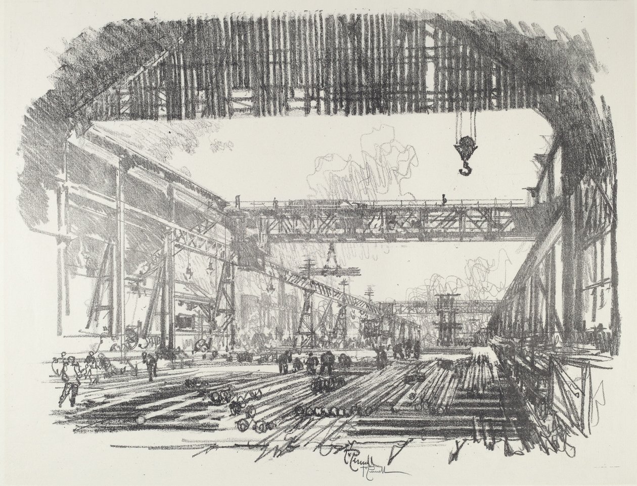Steel Bars for Shells, 1916. od Joseph Pennell