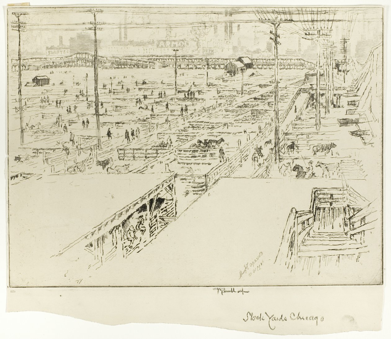 Stock Yards, Chicago od Joseph Pennell
