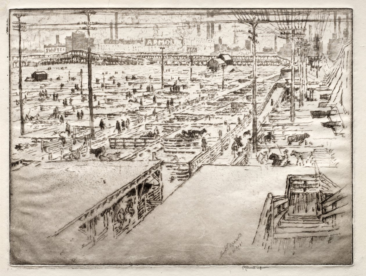 Stockyards, Chicago od Joseph Pennell