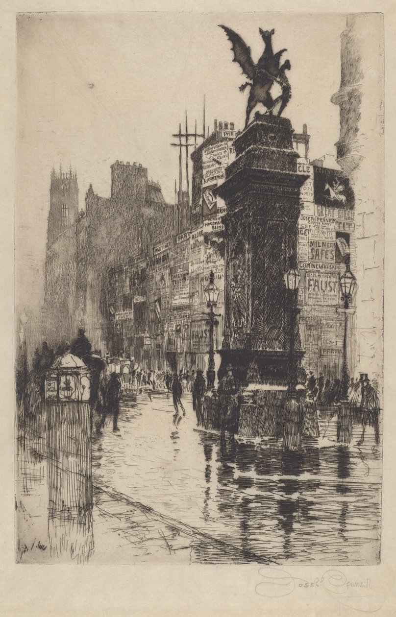 Temple Bar, 1885. od Joseph Pennell