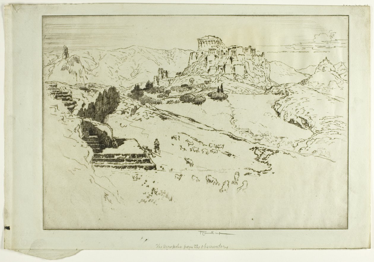 Akropole z observatoře od Joseph Pennell