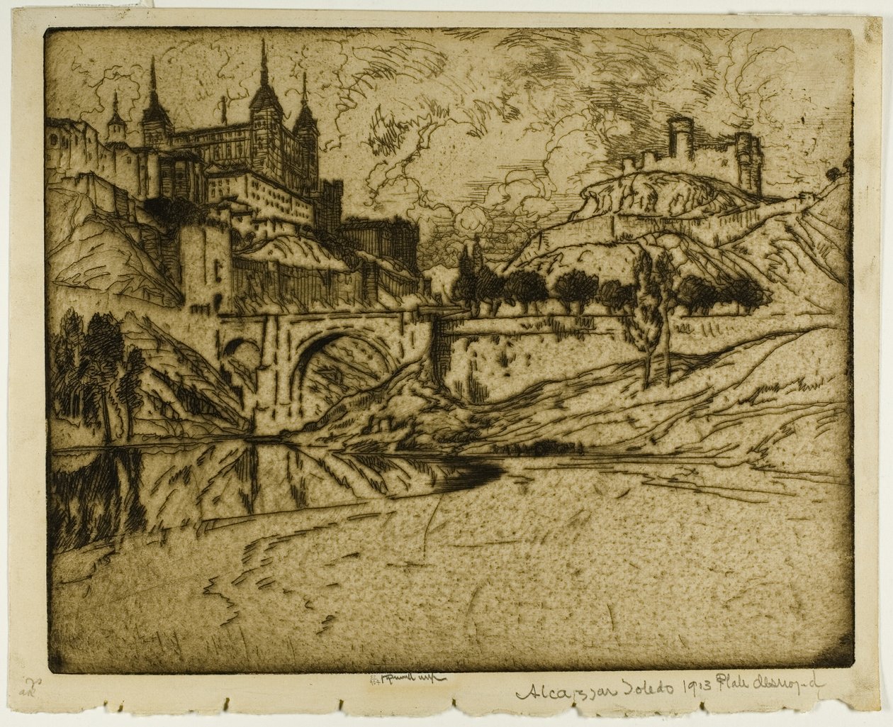 Alcazar, Toledo od Joseph Pennell