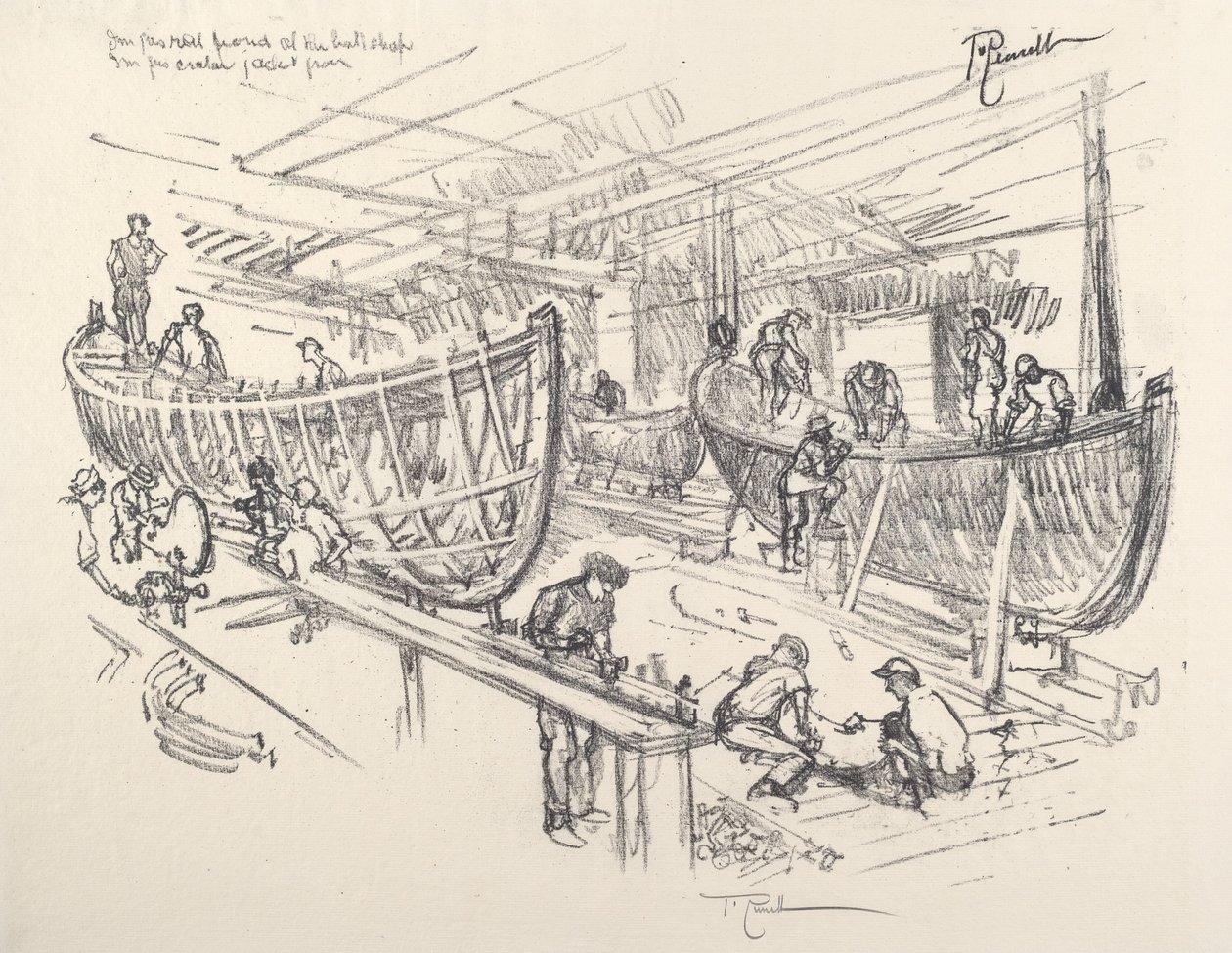 Stavitelé lodí, 1917. od Joseph Pennell
