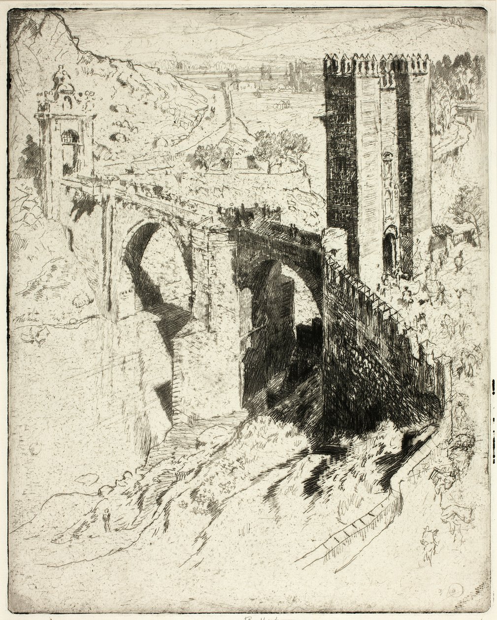 Most Alcantara, Toledo od Joseph Pennell