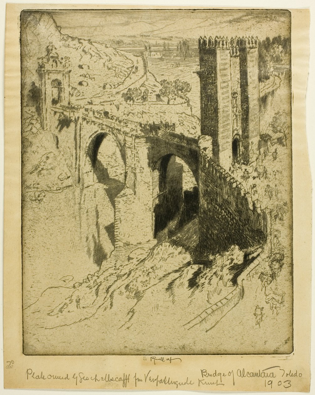 Most Alcantara, Toledo od Joseph Pennell
