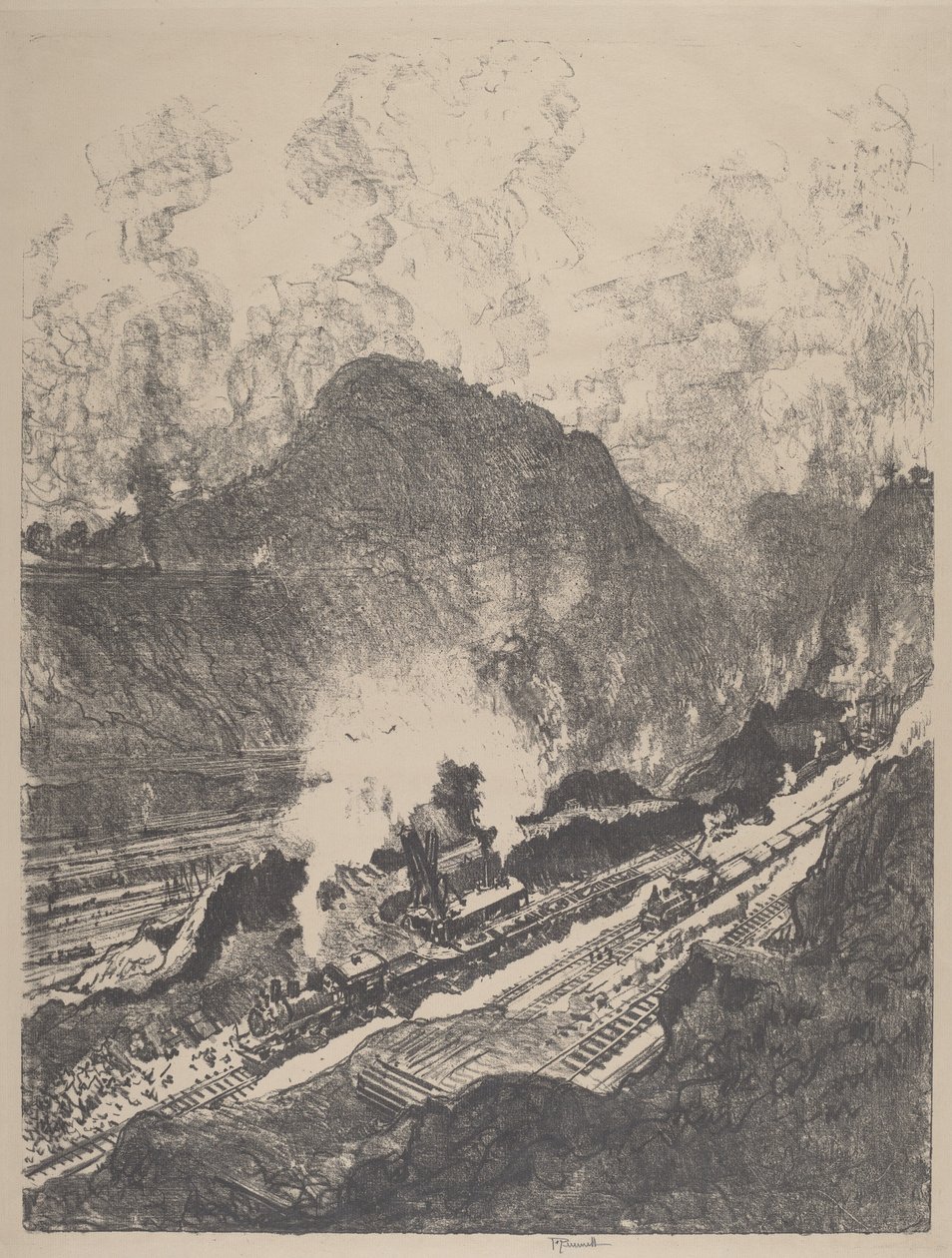 The Cut from Culebra, 1912. od Joseph Pennell