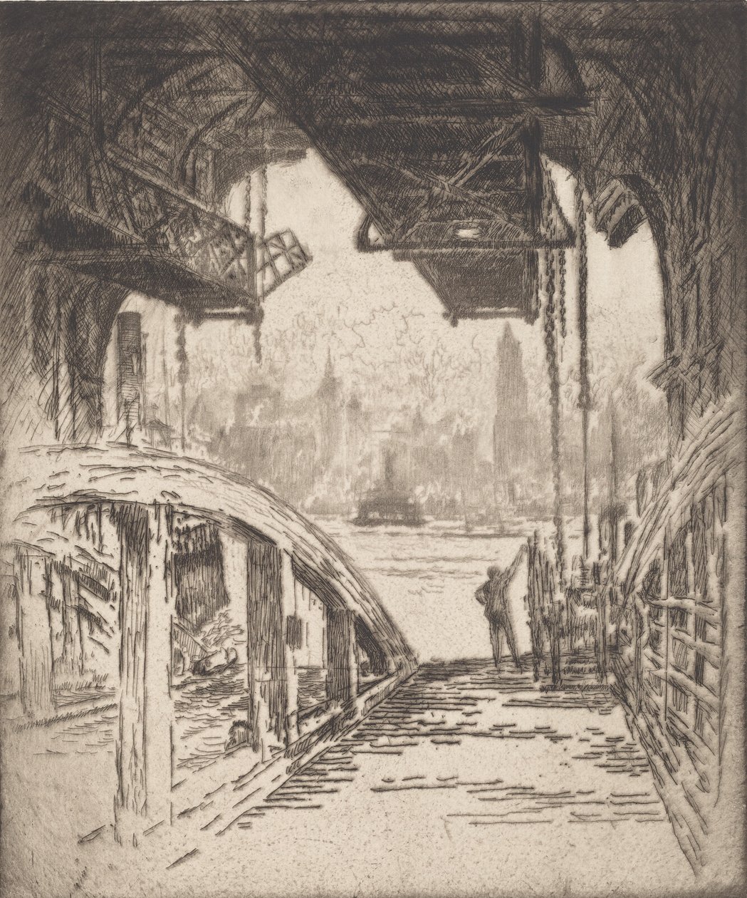 The Ferry House, 1919. od Joseph Pennell