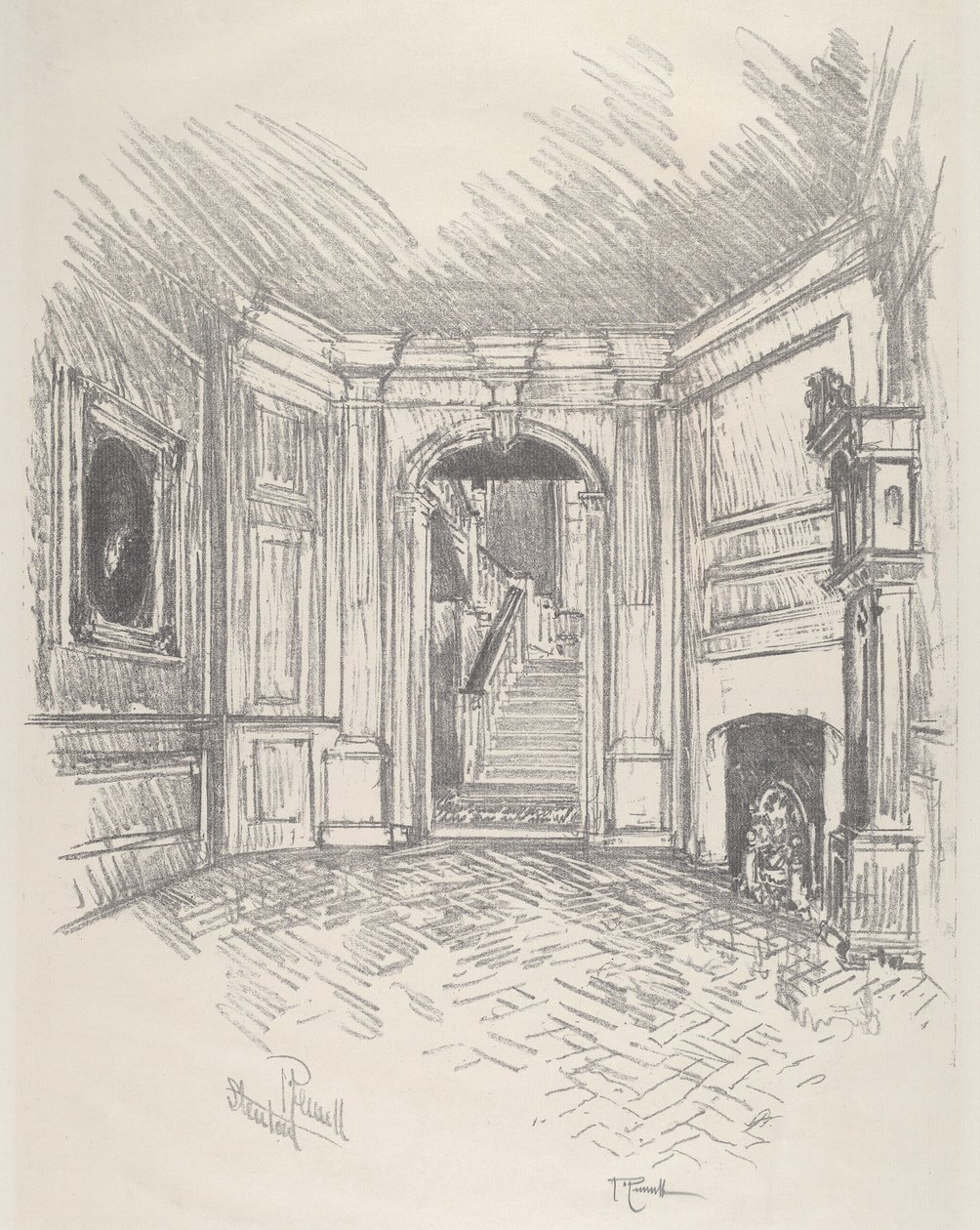 The Hall, Stenton, 1912. od Joseph Pennell