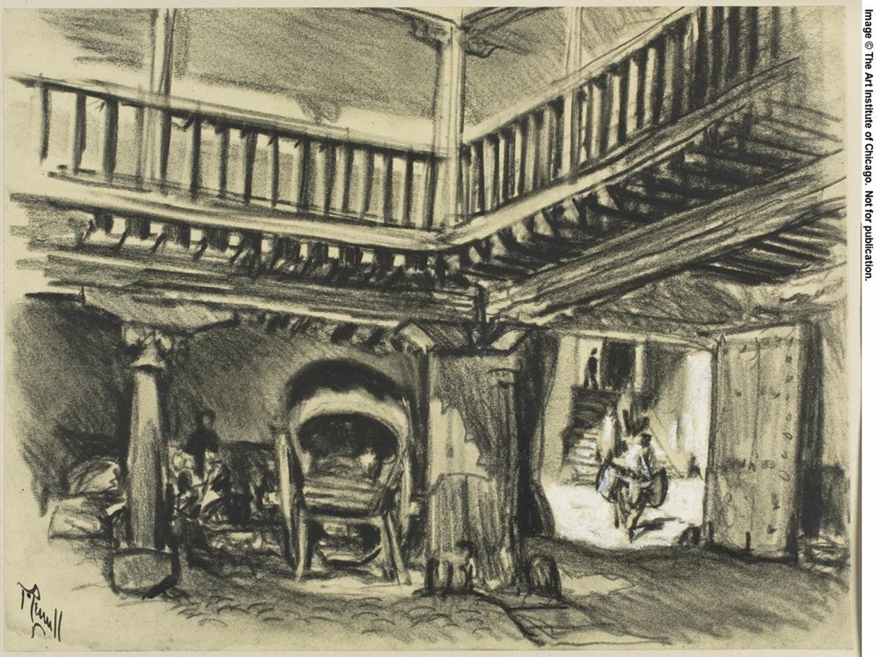 Hostinec Cervantés, Toledo od Joseph Pennell