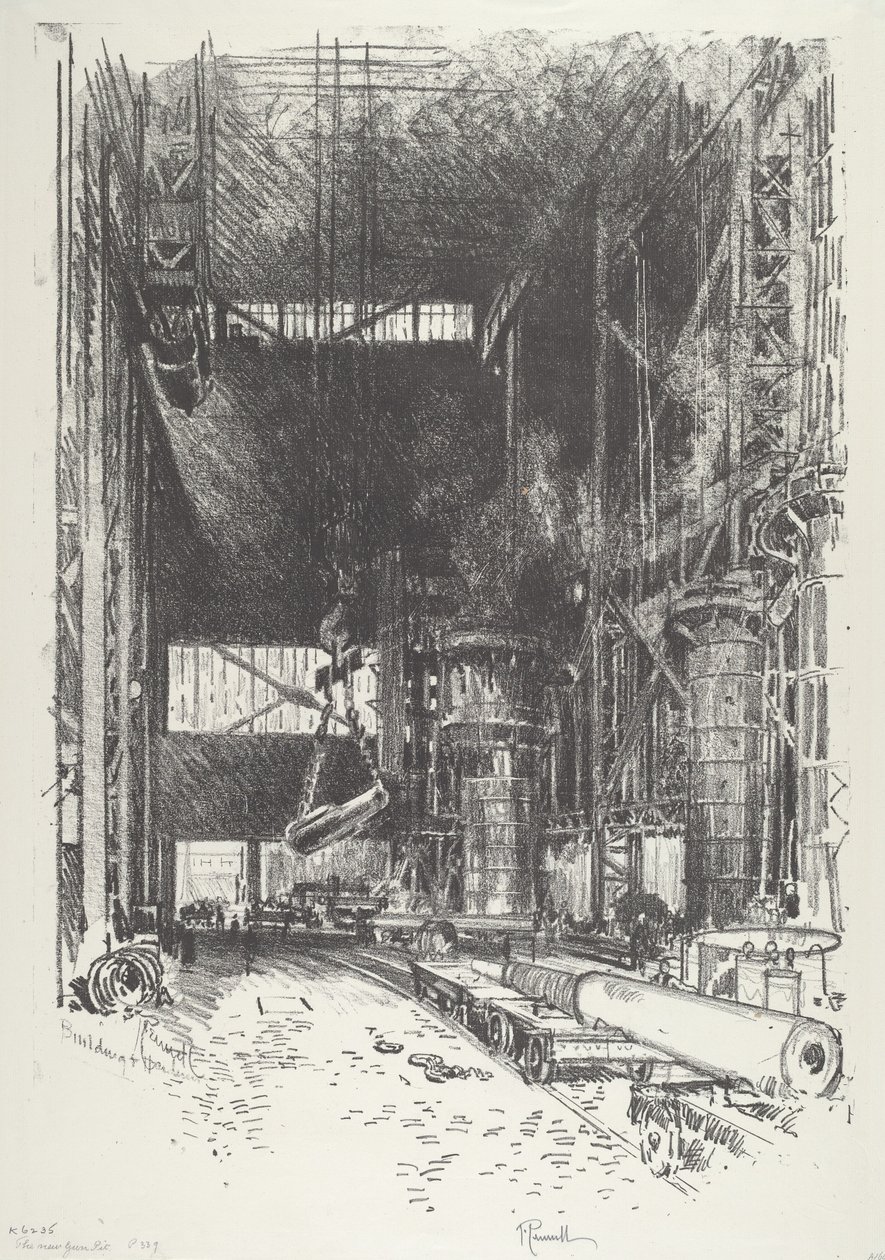 The New Gun-Pit, 1916. od Joseph Pennell
