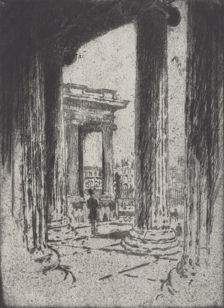 Portico, Britské muzeum, 1905. od Joseph Pennell