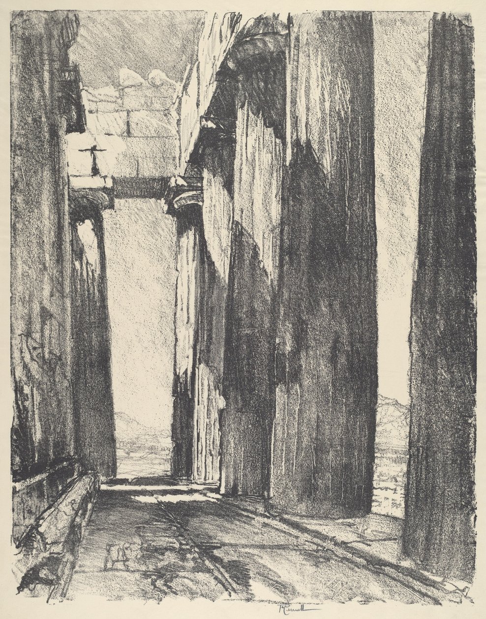 Portico of the Parthenon, 1913. od Joseph Pennell