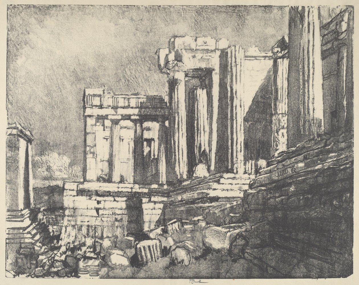 Propylaea, Atény od Joseph Pennell