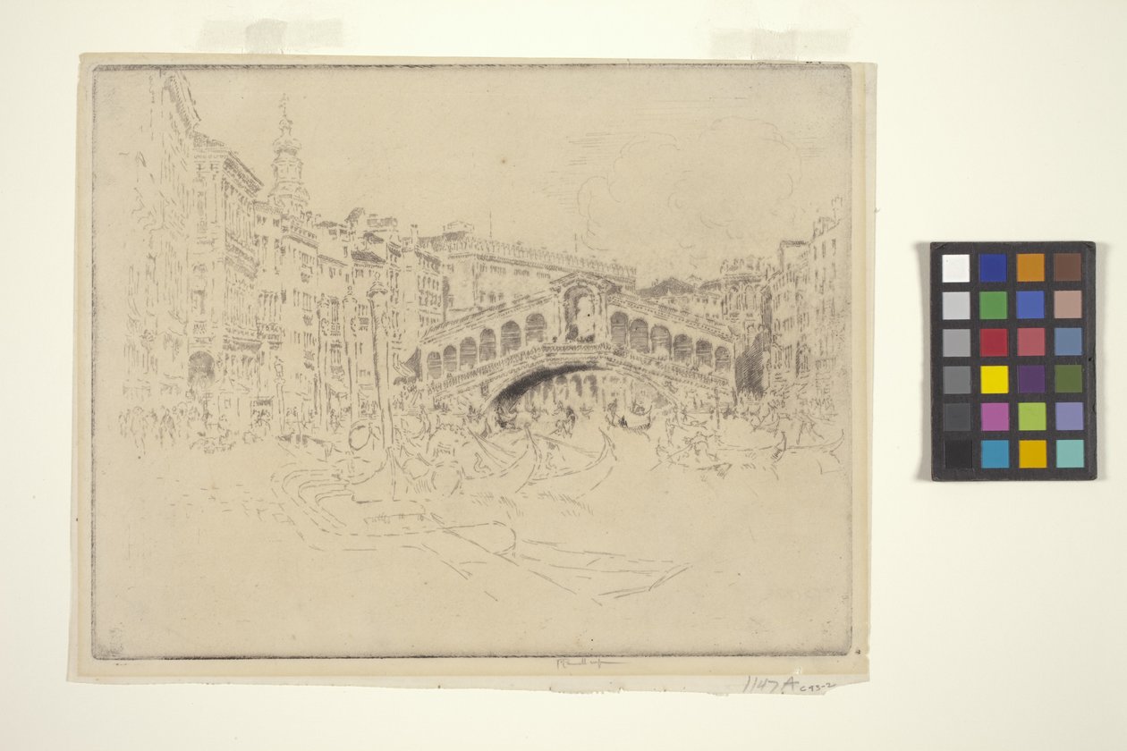 Rialto, Benátky (lept a suchá jehla) od Joseph Pennell