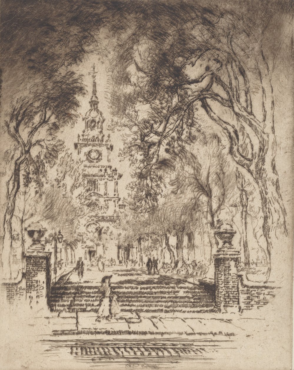 The Square, Independence Square, Philadelphia, 1920. od Joseph Pennell