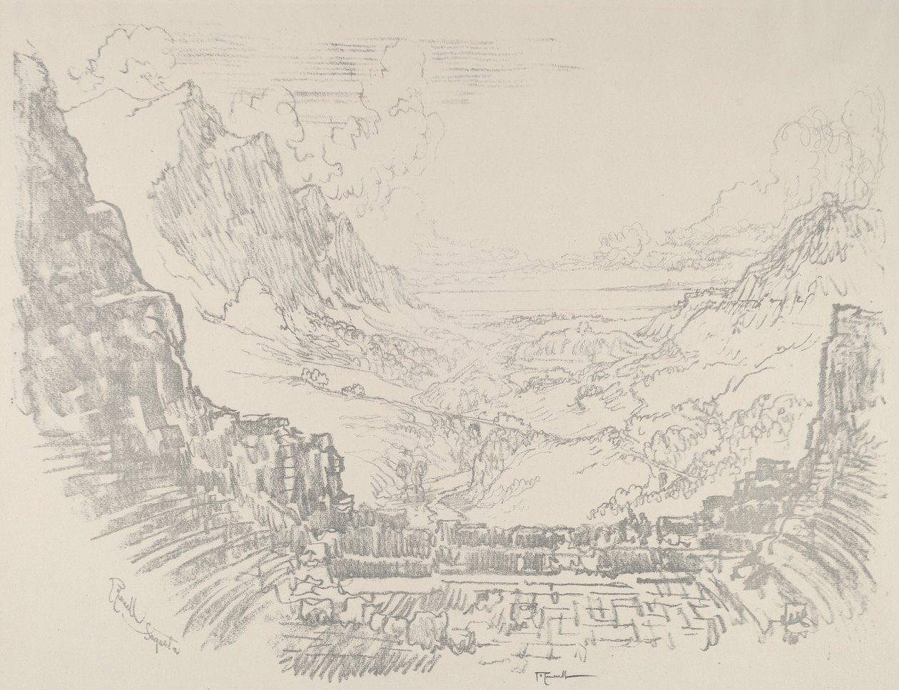 Divadlo, Segesta, 1913. od Joseph Pennell