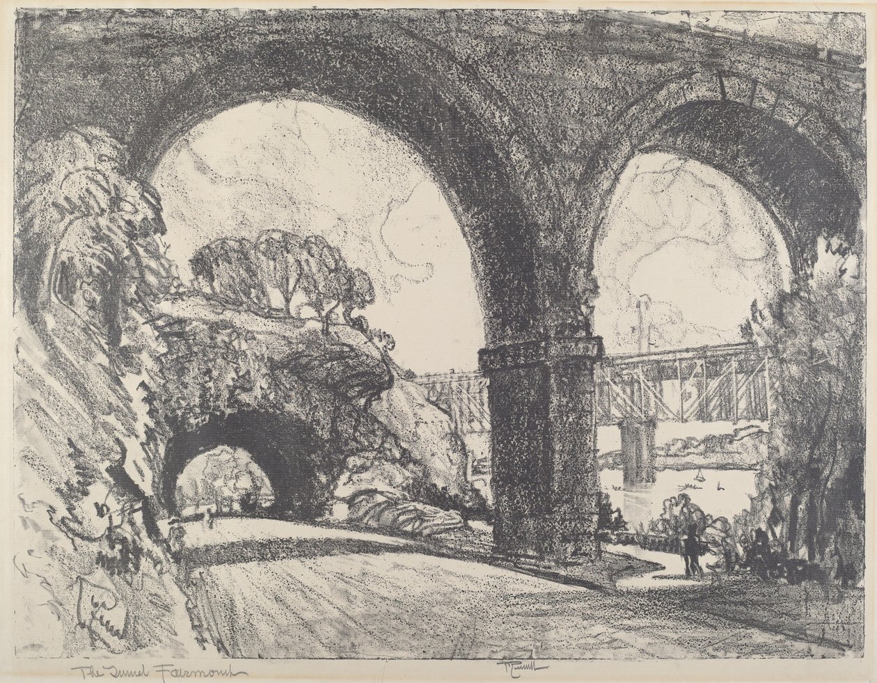 Tunel v parku, 1912. od Joseph Pennell