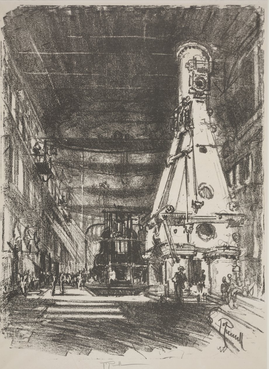 Bílé a černé kladivo (litho) od Joseph Pennell