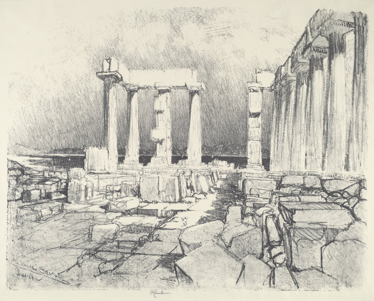 Víno-Temné moře, Sunium od Joseph Pennell