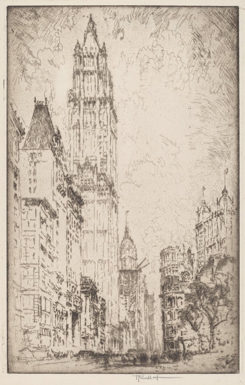 Budova Woolworth od Joseph Pennell
