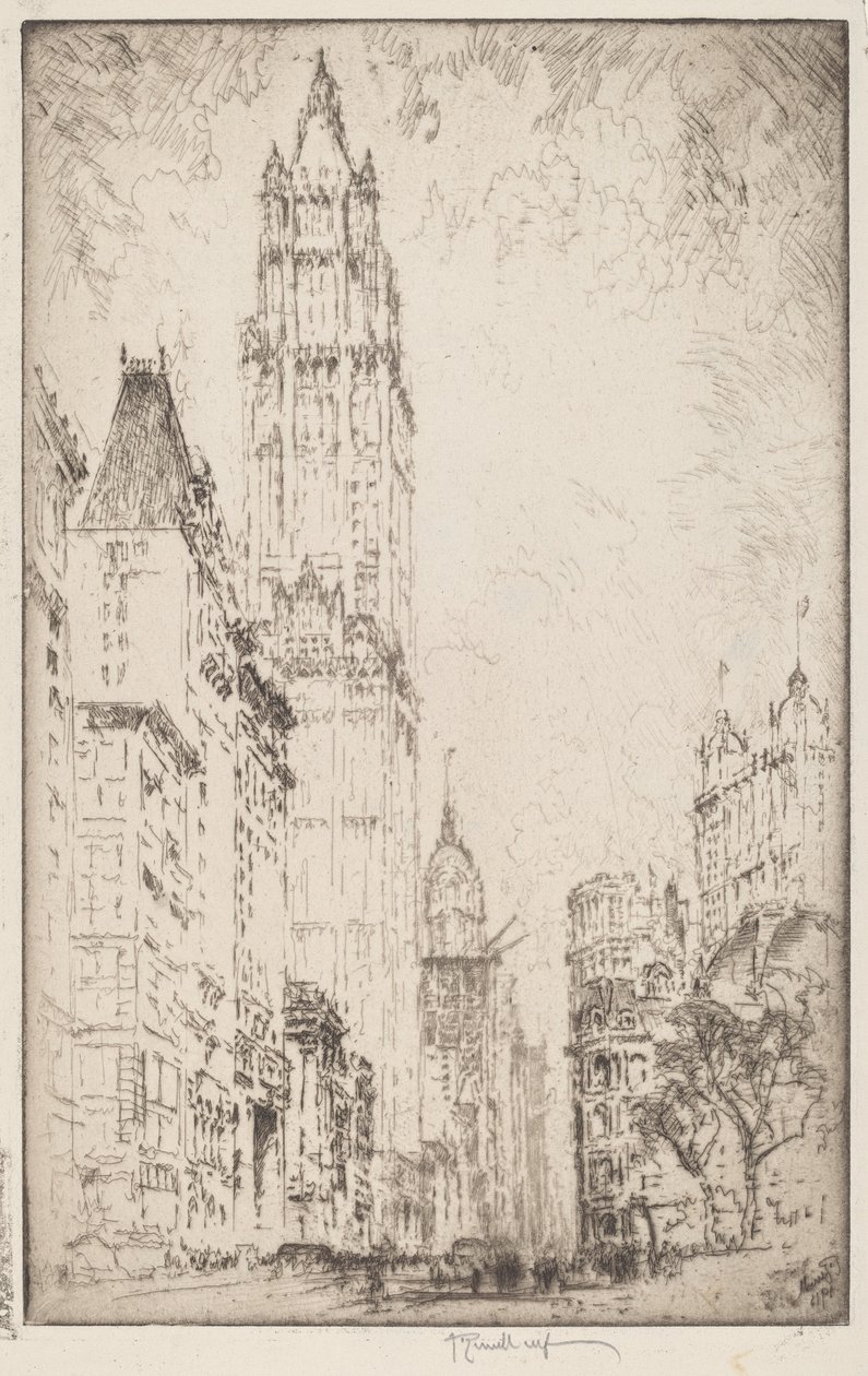 The Woolworth Building, 1915. od Joseph Pennell