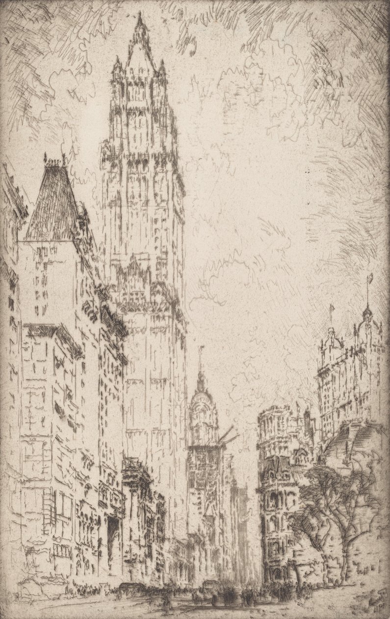 The Woolworth Building, 1915. od Joseph Pennell