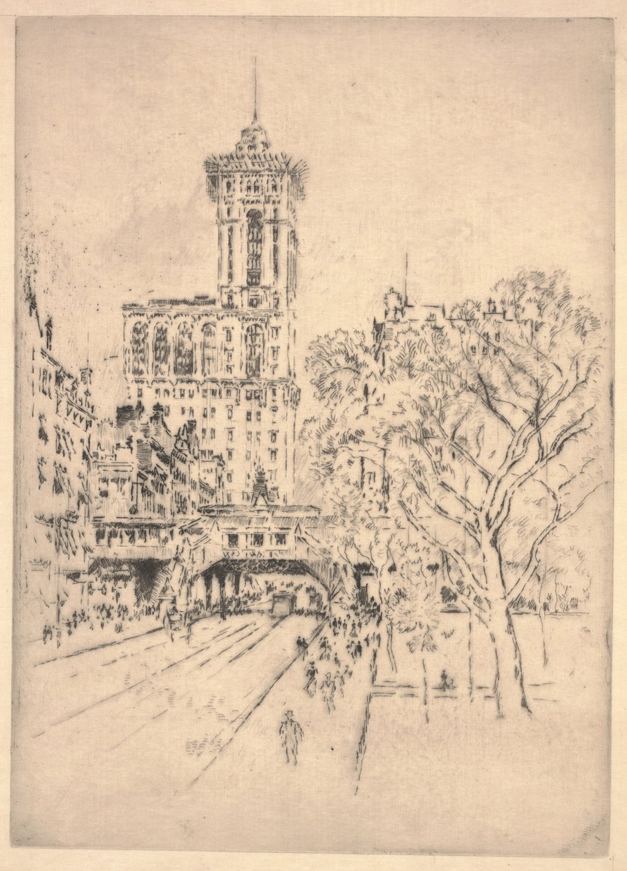Times Building a 42. ulice od Joseph Pennell