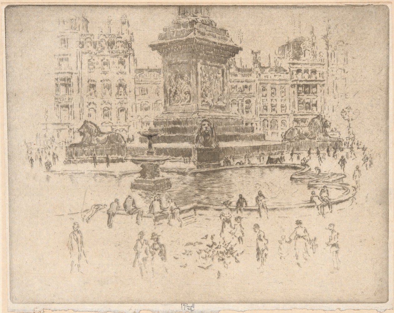 Trafalgarské náměstí od Joseph Pennell
