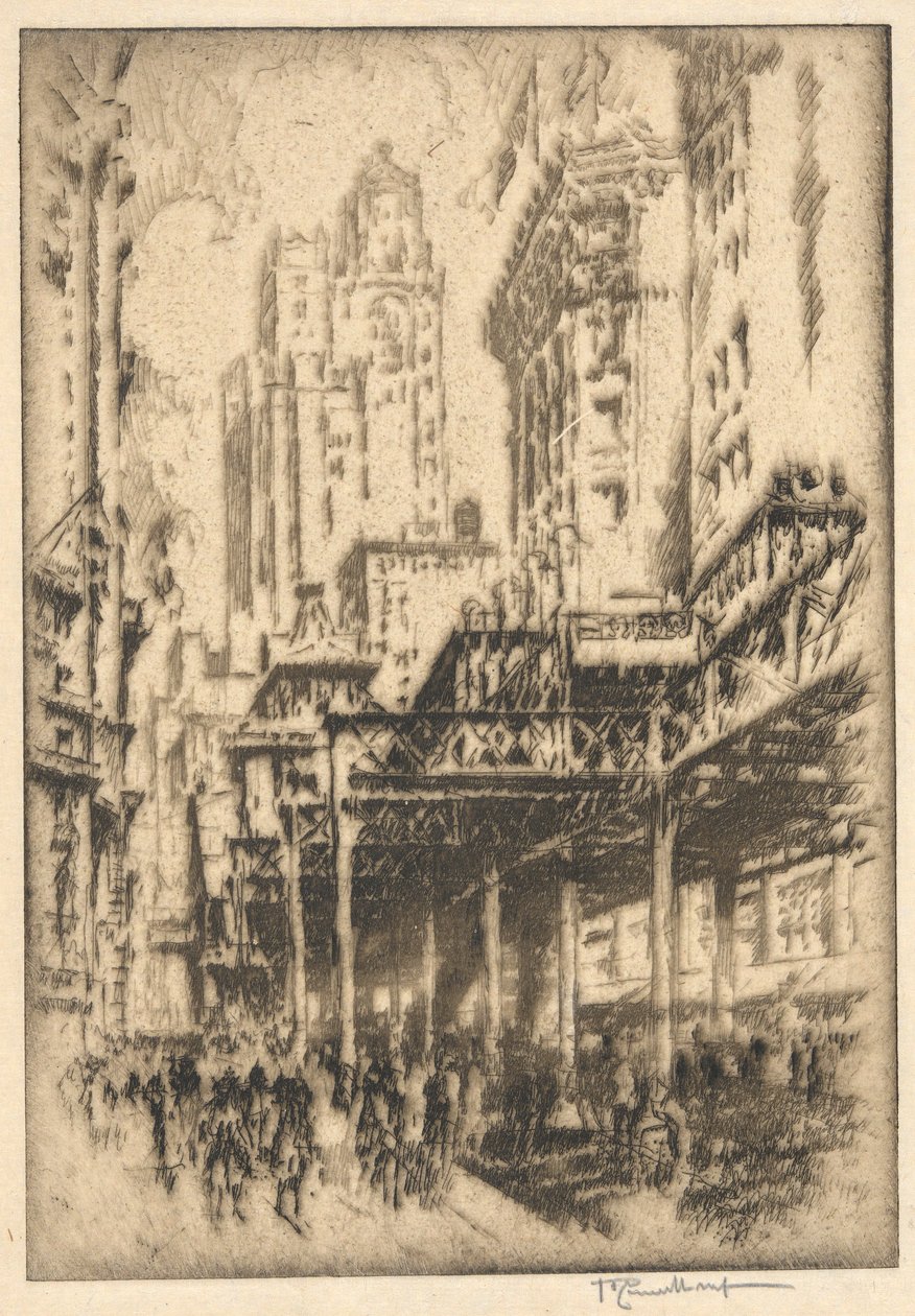 Bez názvu (The El) od Joseph Pennell