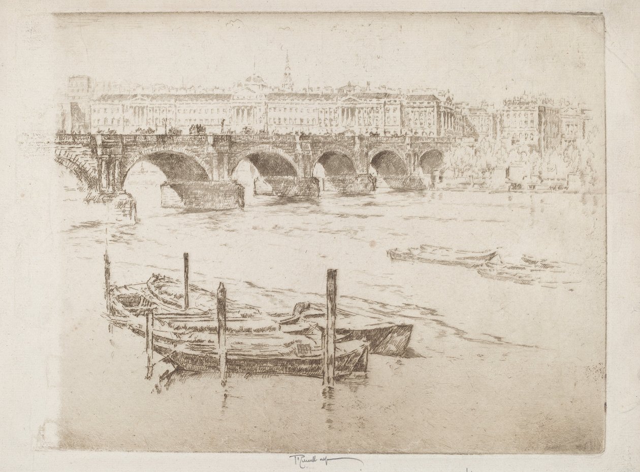 Waterloo Bridge a Somerset House od Joseph Pennell