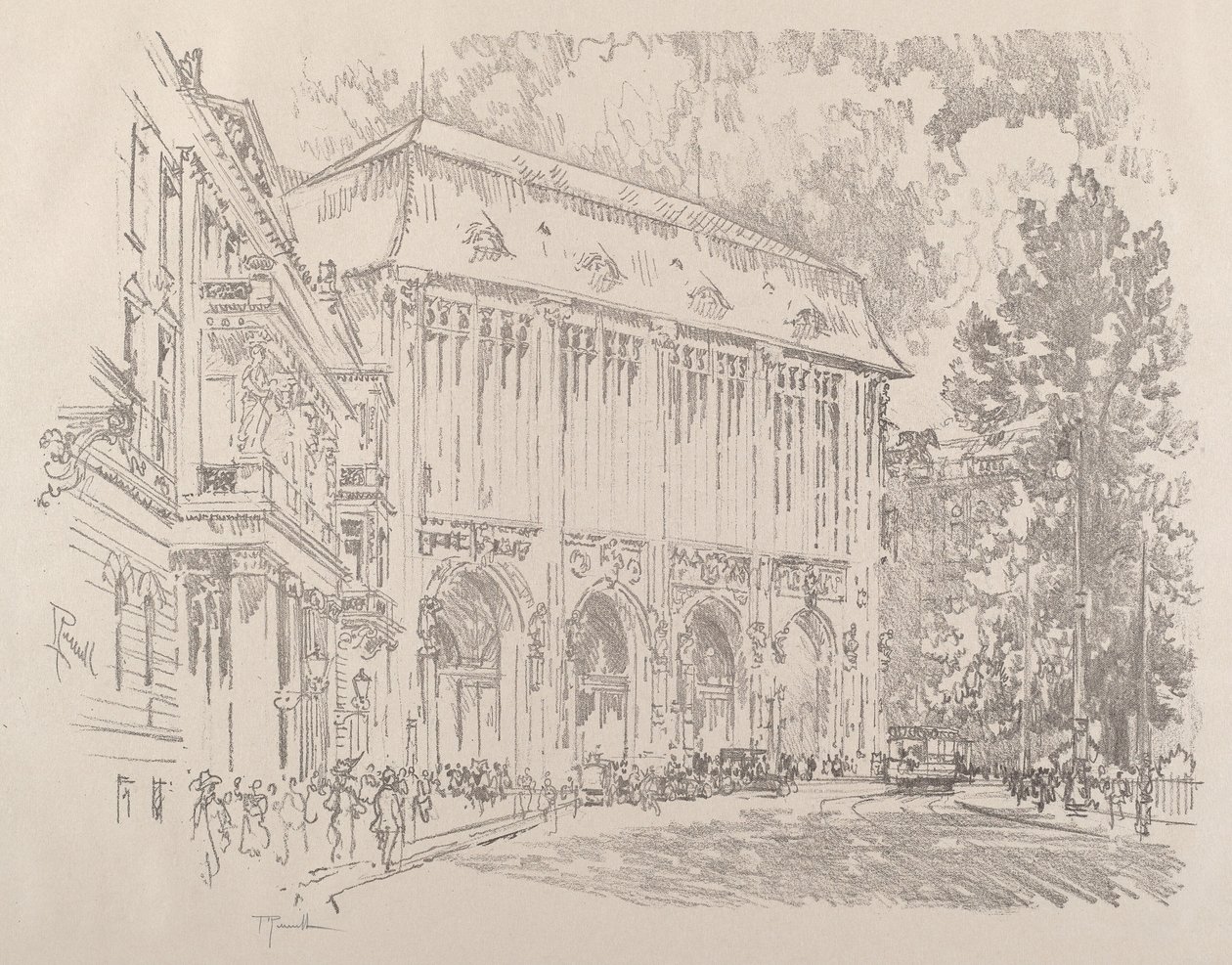 Wertheim, Leipziger Platz, Berlín od Joseph Pennell