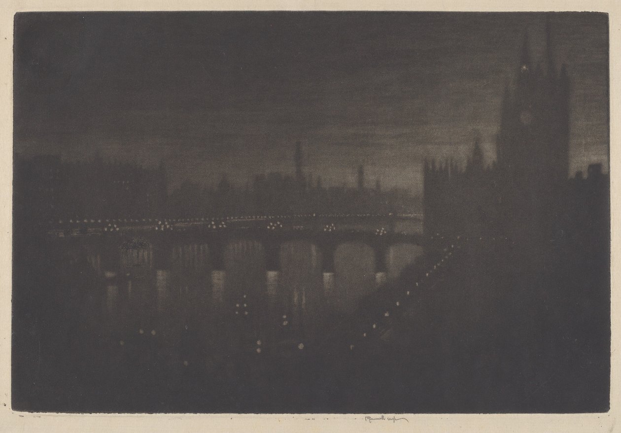 Westminster, večer, 1909. od Joseph Pennell