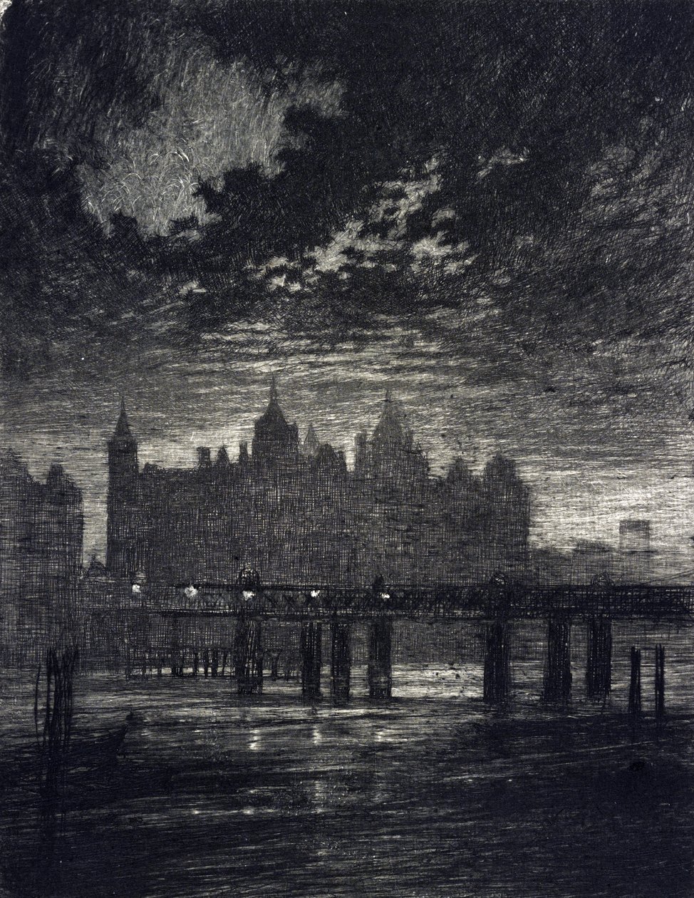 Soudní dvůr Whitehall v Londýně. od Joseph Pennell