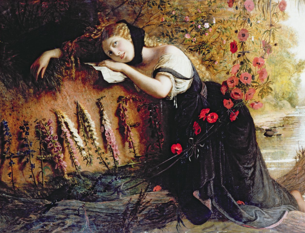 Ofélie, 1860 od Joseph Severn