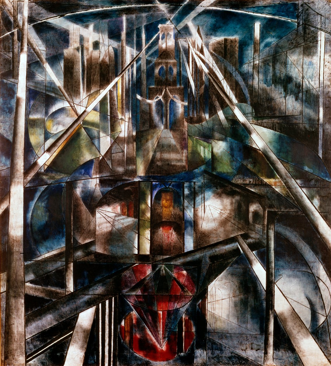 Brooklynský most, 1917 od Joseph Stella