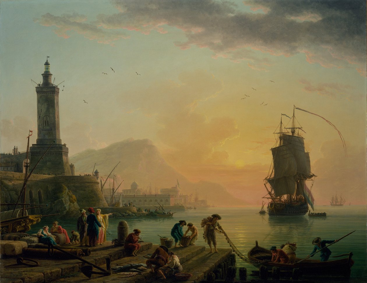 Klid ve středomořském přístavu od Joseph Vernet
