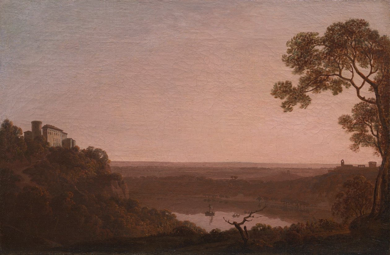 Jezero Nemi od Joseph Wright of Derby