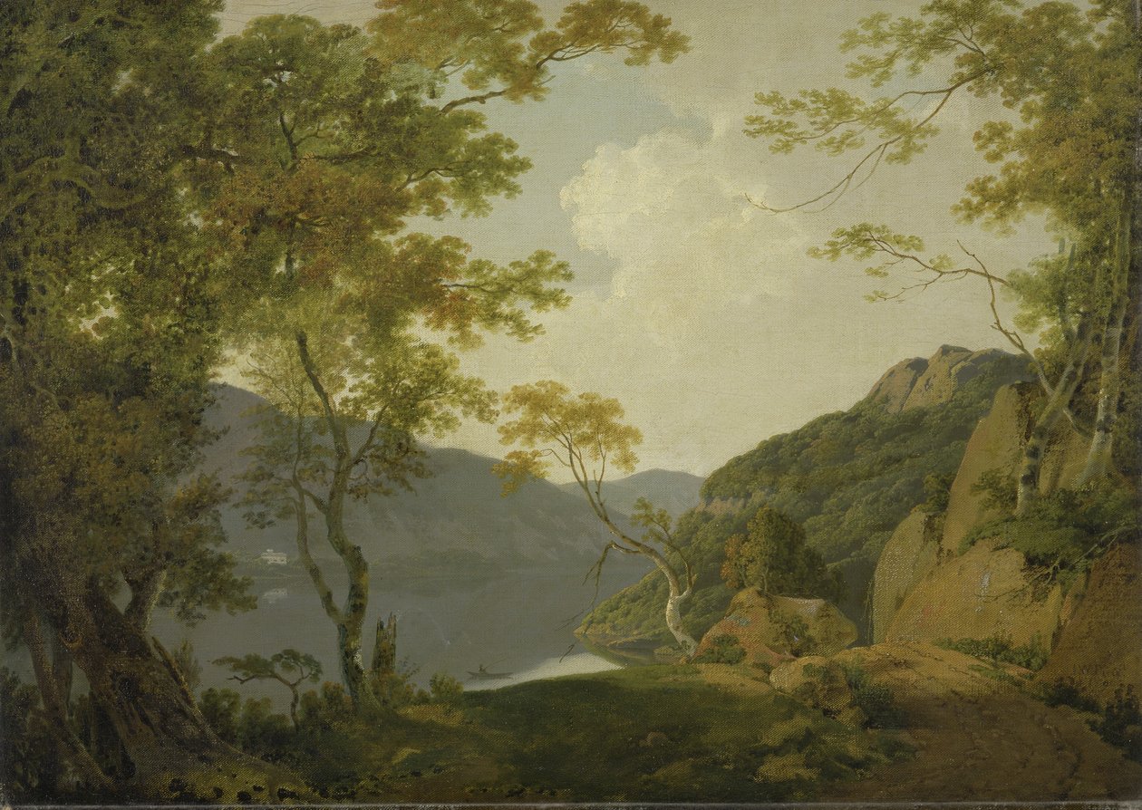 Jezerní scéna od Joseph Wright of Derby