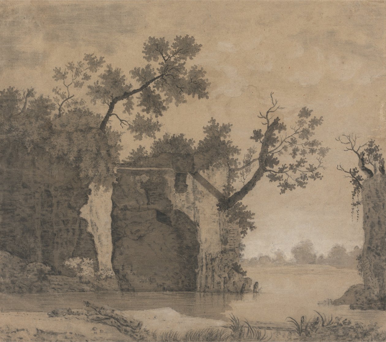Krajina se zříceninami od Joseph Wright of Derby