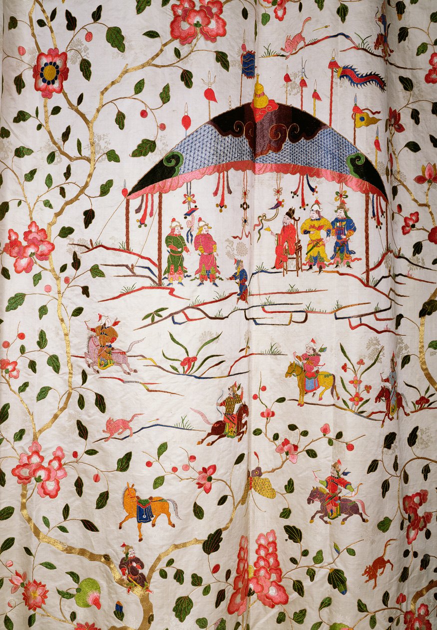 Textilní design Arabesque, cca 1720 (výšivka) od Joshua Morris