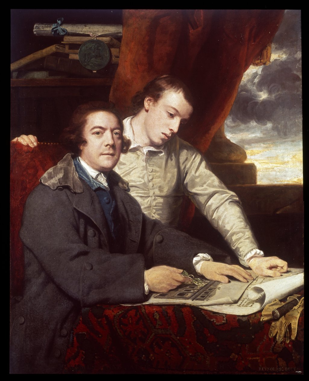 James Paine, architekt a jeho syn, James, 1764 od Joshua Reynolds