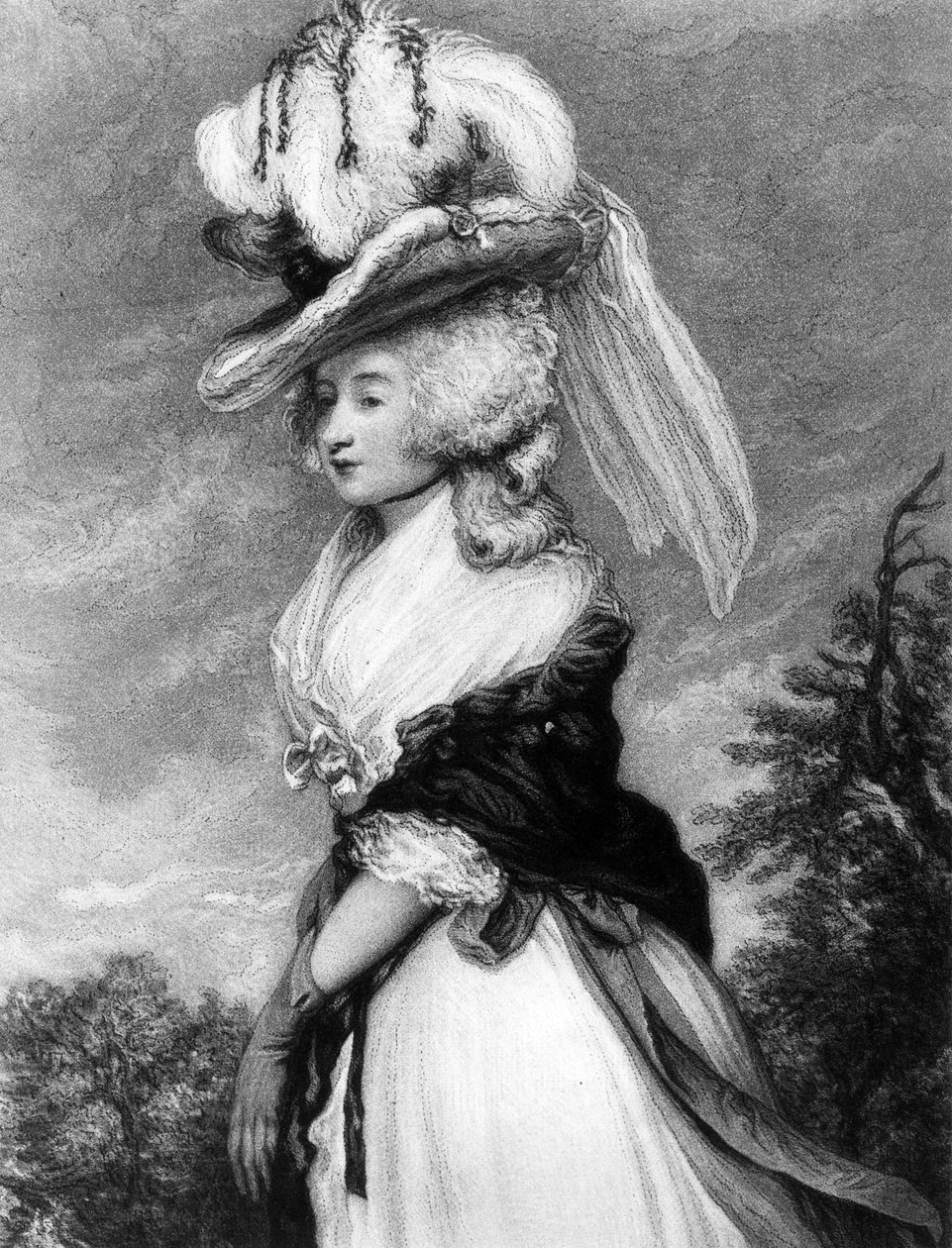 Lady Letitia Lade, mezzotinta od Fredericka Bromleyho, kolem roku 1785 (mezzotinta) od Joshua Reynolds
