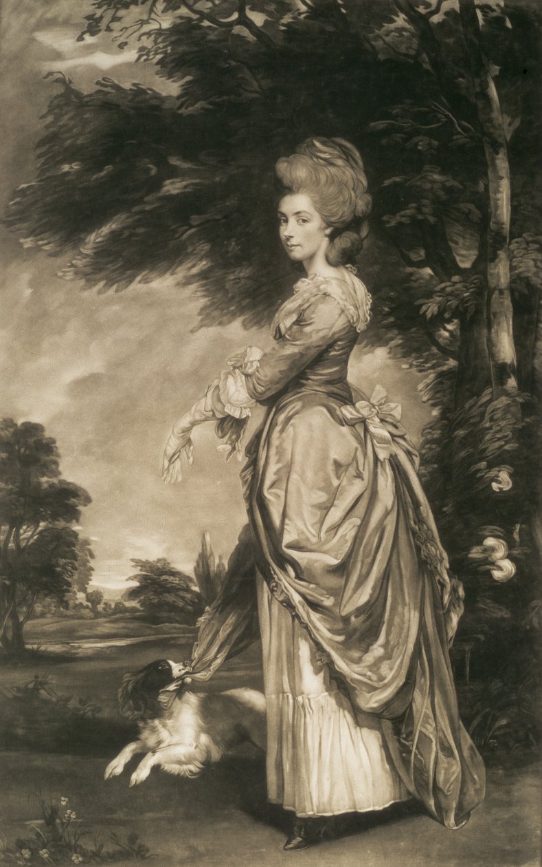 Portrét Emily Mary, hraběnky ze Salisbury (1750-1835), vyrytý Valentinem Greenem (1739-1813), 1781 (mezzotinta) od Joshua Reynolds