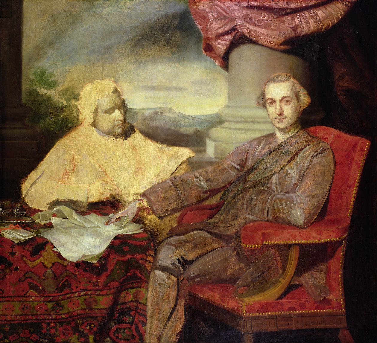 Portrét lorda Rockinghama (1730-82) a Edmunda Burkeho (1729-97) kolem roku 1766 od Joshua Reynolds