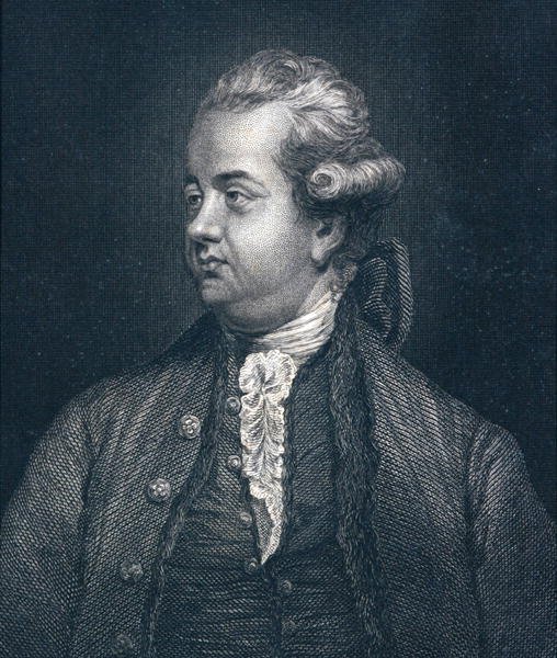 Edward Gibbon (1737-94) (rytina) od Joshua (after) Reynolds