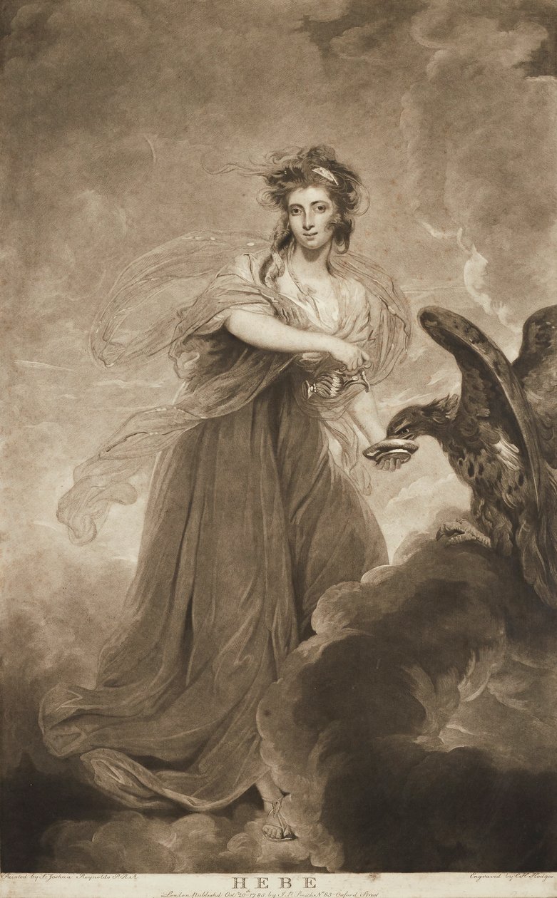 hebe (mezzotinta) od Joshua (after) Reynolds