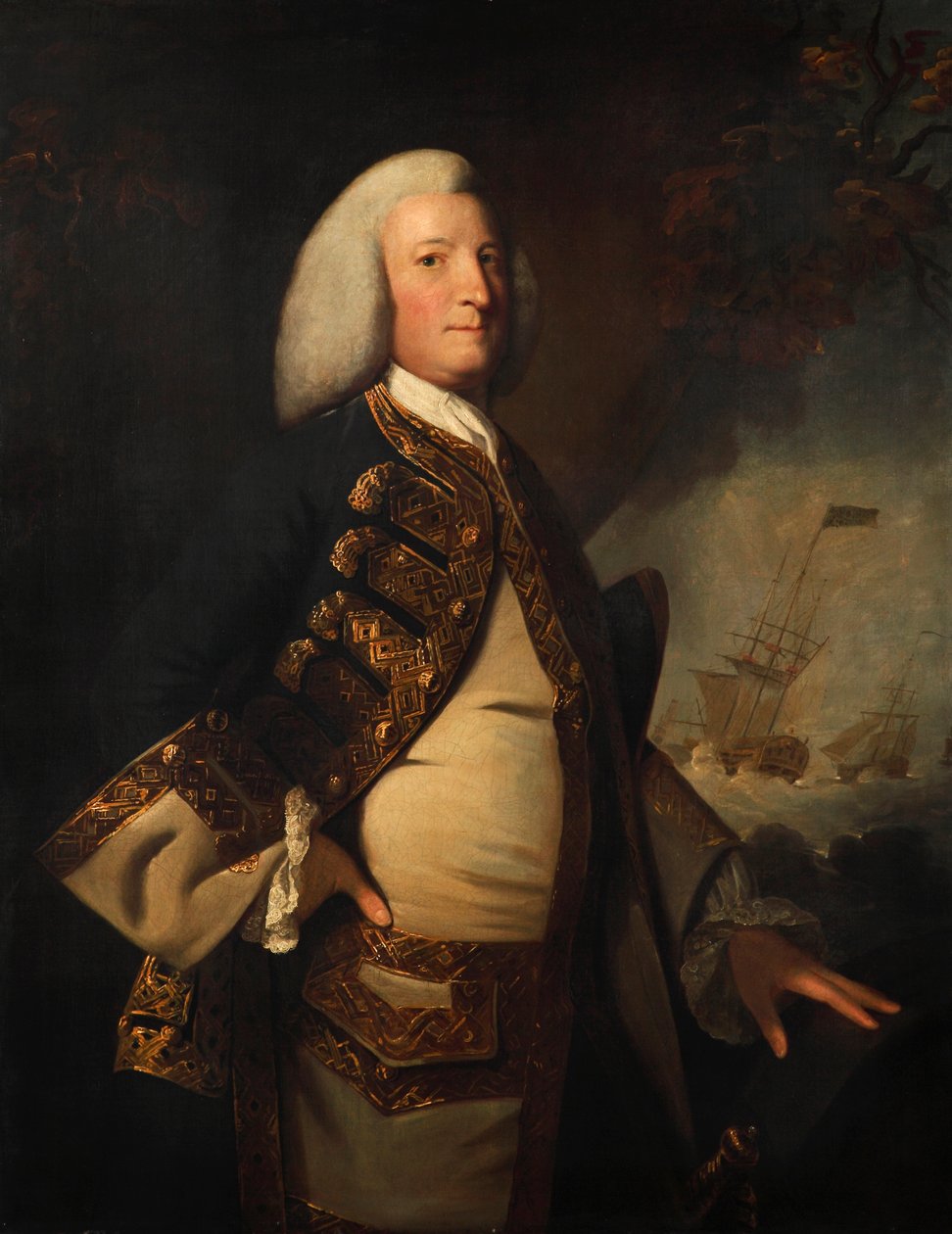 Admirál sir George Anson od Joshua (style of) Reynolds